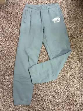 Roots Sea foam green Joggers with Logo